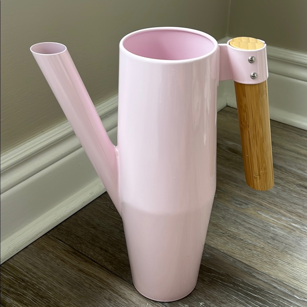 Ikea Pink Watering Can with Wooden Handle